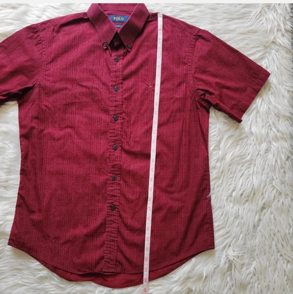 Ralph Lauren Polo Short Sleeve Button Down Shirt Red Small 15 1/2 Custom Fit. - Picture 7 of 8